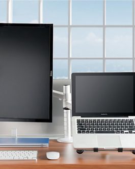 Adjustable Dual Monitor Arm with Laptop/Notebook Holder